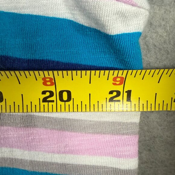 Lands End Women's L 14-16 Tunic Top Crochet Lace Trim Multi Stripe 3/4 Sleeve - Picture 10 of 12